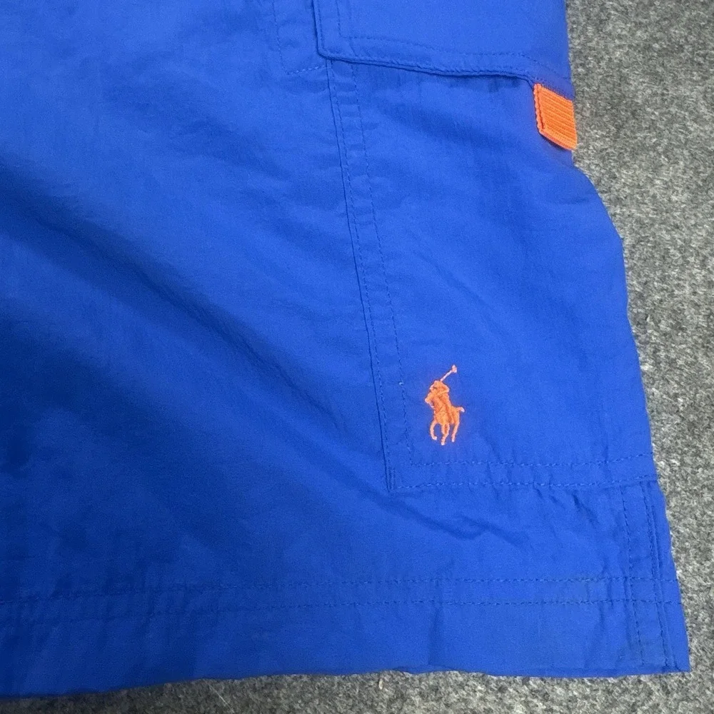Y2K Polo Ralph Lauren Blue Orange Swim Trunks Board‎ Shorts Men's XXL.  A10